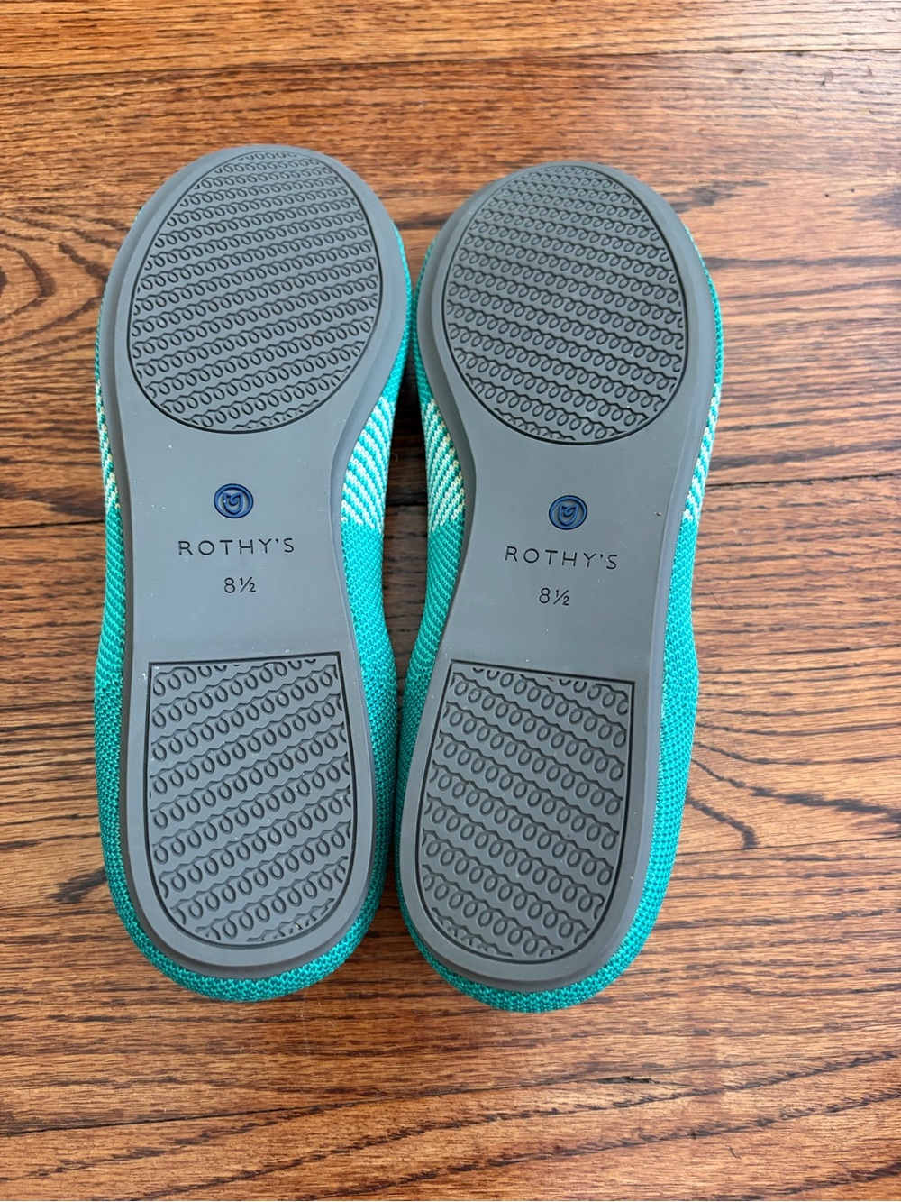 Rothy's The Flat In Calypso Teal Retired Print Size 8.5 Round Toe Ballet - Picture 6 of 6